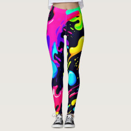 Leggings Resumen Arte de explosión de color líquido