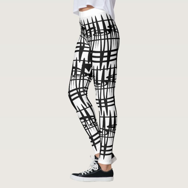 Leggings Resumen arte de línea geométrica moderna (Izquierda)