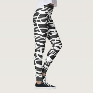 Leggings Resumen arte de líneas geométricas blancas moderna