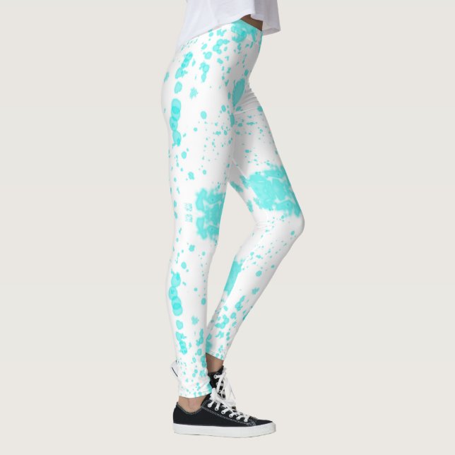 Leggings Resumen Arte Minimalismo Pastel Turquesa (Derecha)