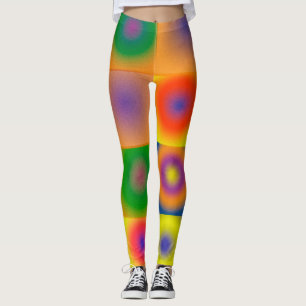 Leggings Resumen Arte Negrita Azul Rojo Amarillo Brillante