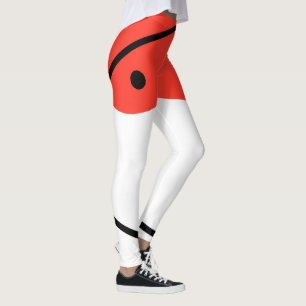 Leggings Resumen Arte Rojo Negro Blanco Minimalismo