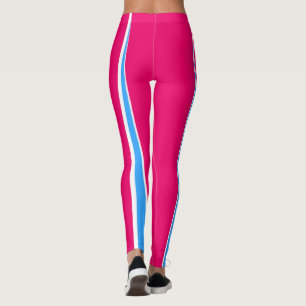 Leggings Resumen Arte Rosa Azul Blanco Minimalismo