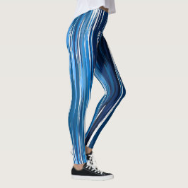 Leggings Resumen azul y blanco
