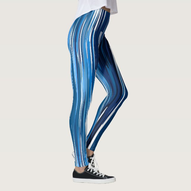 Leggings Resumen azul y blanco (Derecha)