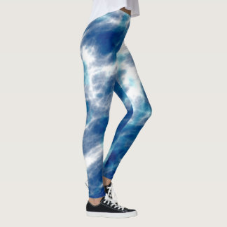 Leggings Resumen azul y blanco