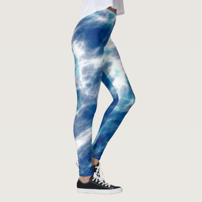 Leggings Resumen azul y blanco (Derecha)