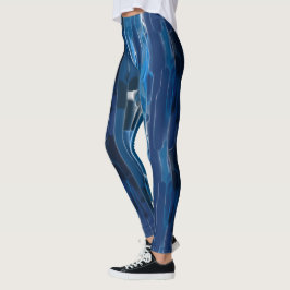Leggings Resumen azul y blanco