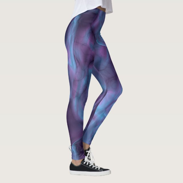 Leggings Resumen azul y púrpura (Derecha)