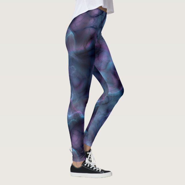 Leggings Resumen azul y púrpura (Derecha)