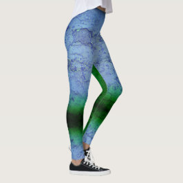 Leggings Resumen azul y verde