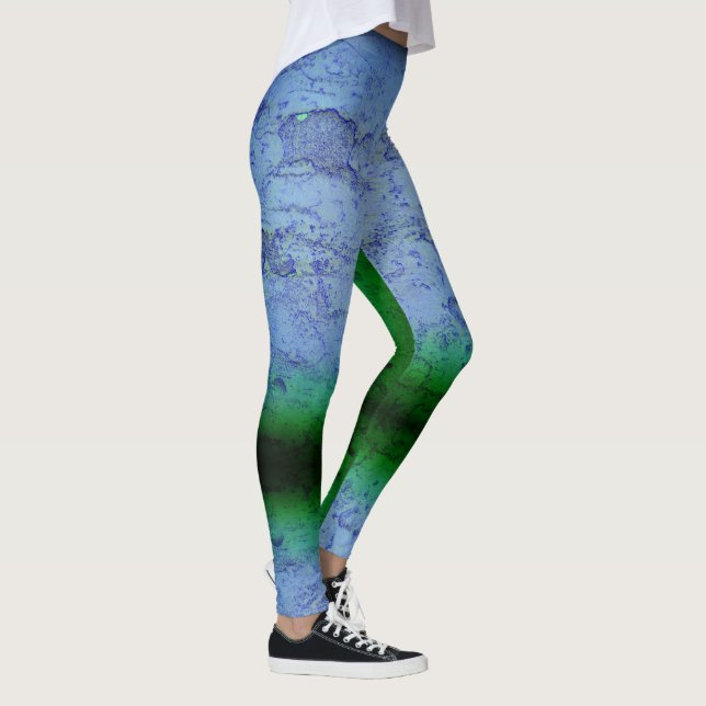 Leggings Resumen azul y verde (Derecha)