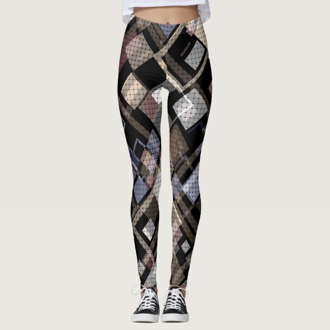 Leggings Resumen, beige, negro, dorado (Anverso)