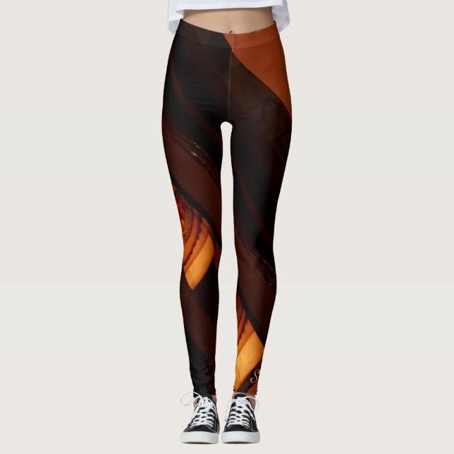 Leggings Resumen Brown, Rust, Gold con Name Fashion (Anverso)