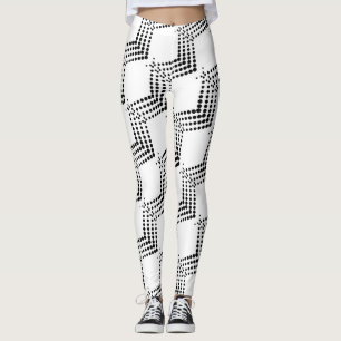 Leggings Resumen Círculos pulsantes de medio tono Zigzags
