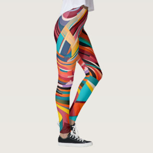 Leggings Resumen colorido Patrón geométrico urbano moderno