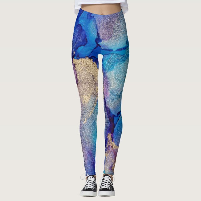Leggings Resumen Colorido: Pintura de aceite texturado. (Anverso)