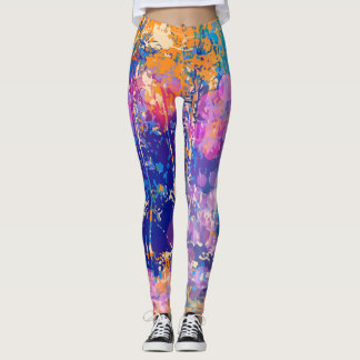 Leggings Resumen de arte Bosque Color tropical