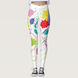 Leggings Resumen de arte colorido Guay digital blanco