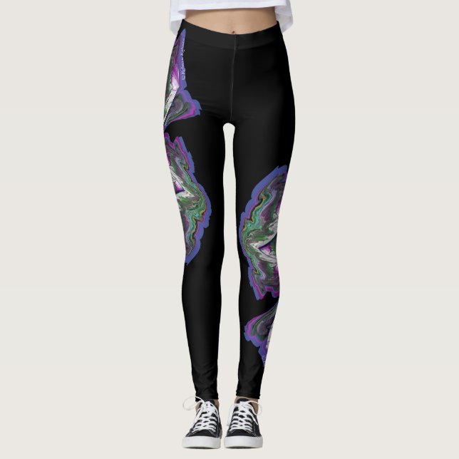 Leggings Resumen de arte de medios mixtos (Anverso)