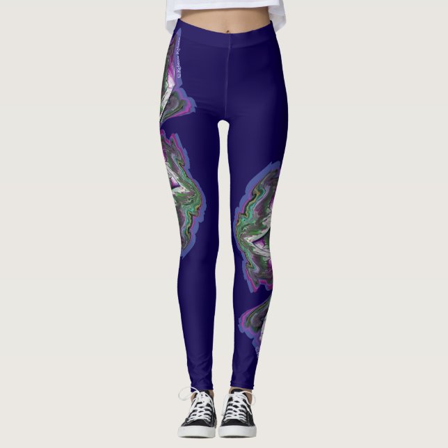 Leggings Resumen de arte de medios mixtos (Anverso)