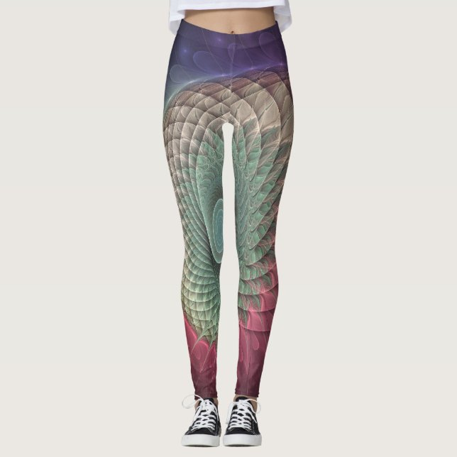 Leggings Resumen De Arte Fractal Moderno Y Colorido (Anverso)