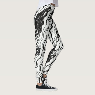Leggings Resumen De Arte Giratorio Que Fluye Por Nubes Líqu