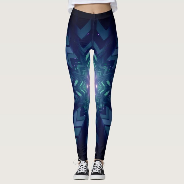 Leggings Resumen de arte gráfico electrónico digital (Anverso)