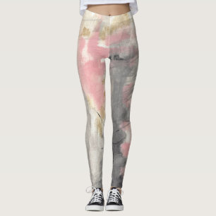 Leggings Resumen de arte pintado de oro rosa