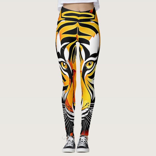 Leggings Resumen de arte tigre (Anverso)