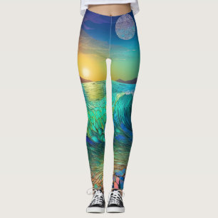 Leggings Resumen de Azure Seascape