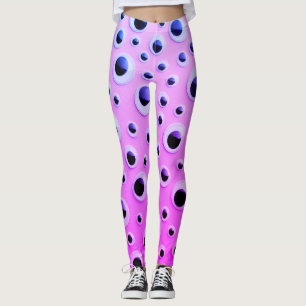 Leggings Resumen de bolas blancas y negras sobre fondo rosa