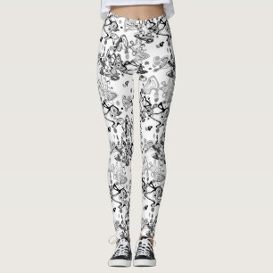 Leggings Resumen de brocha de salpicadura moderna de moda