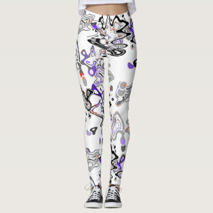 Leggings Resumen de brocha de salpicadura moderna de moda