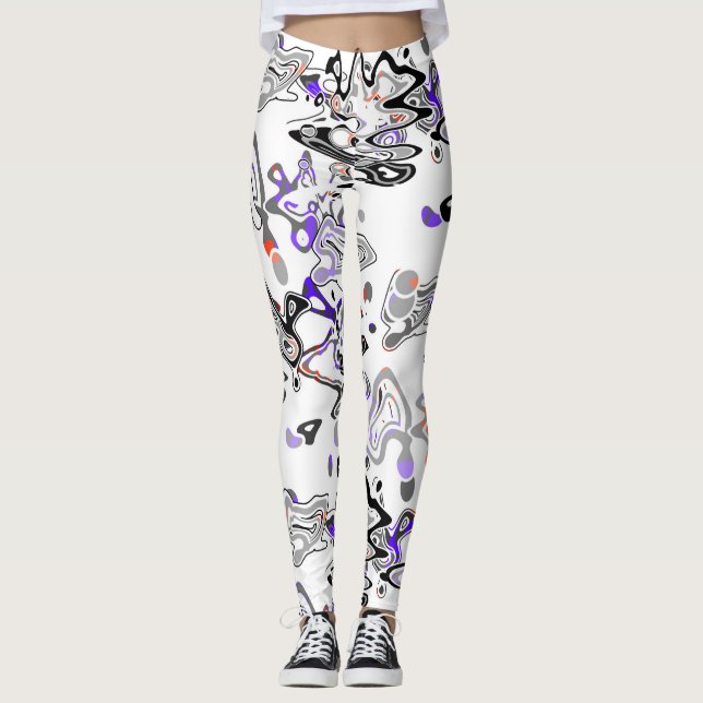 Leggings Resumen de brocha de salpicadura moderna de moda (Anverso)