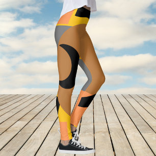 Leggings Resumen de color del Naranja amarillo negrita