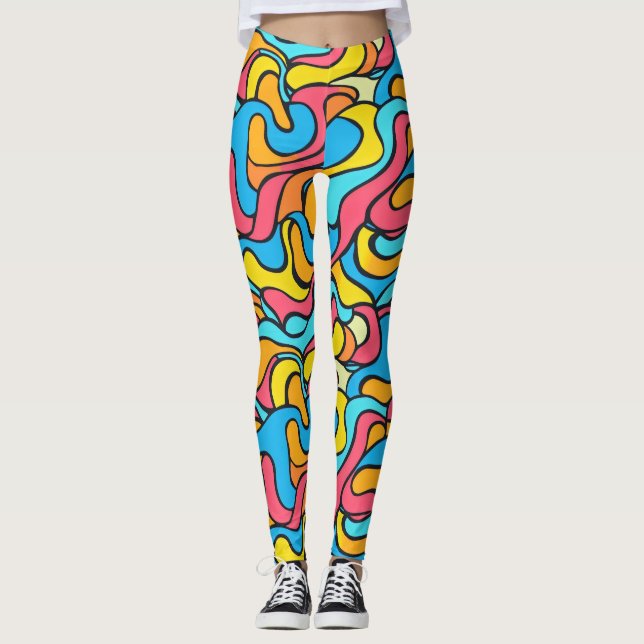 Leggings Resumen de colores divertidos (Anverso)