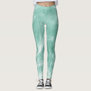 Leggings Resumen de Dandelions y luciérnagas Green