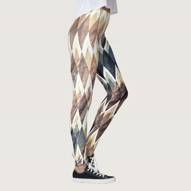 Leggings Resumen de diamantes geométricos (Derecha)