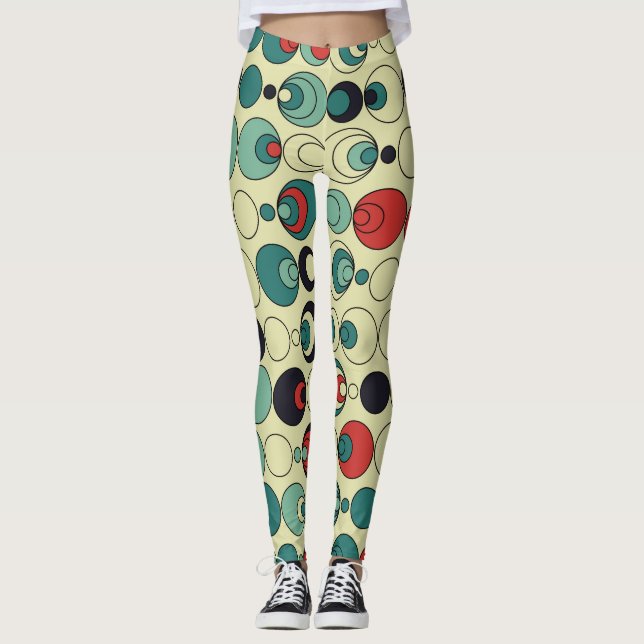 Leggings Resumen de diseño de patrones geométricos sin cost (Anverso)