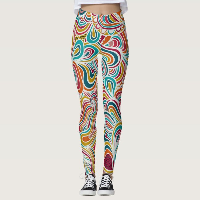 Leggings Resumen de Doodle (Anverso)