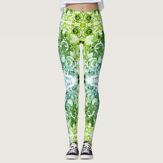 Leggings Resumen de Doodle Art (Anverso)