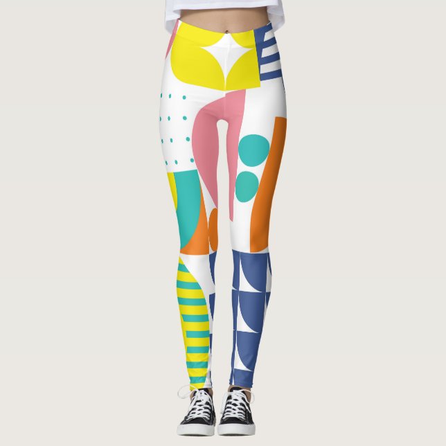 Leggings Resumen de Formas Geométricas Modernas. (Anverso)
