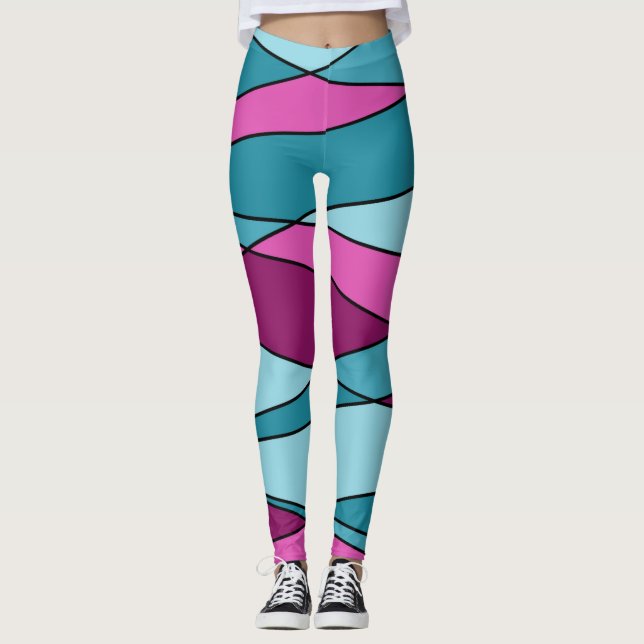Leggings Resumen de formas geométricas modernas triángulos  (Anverso)