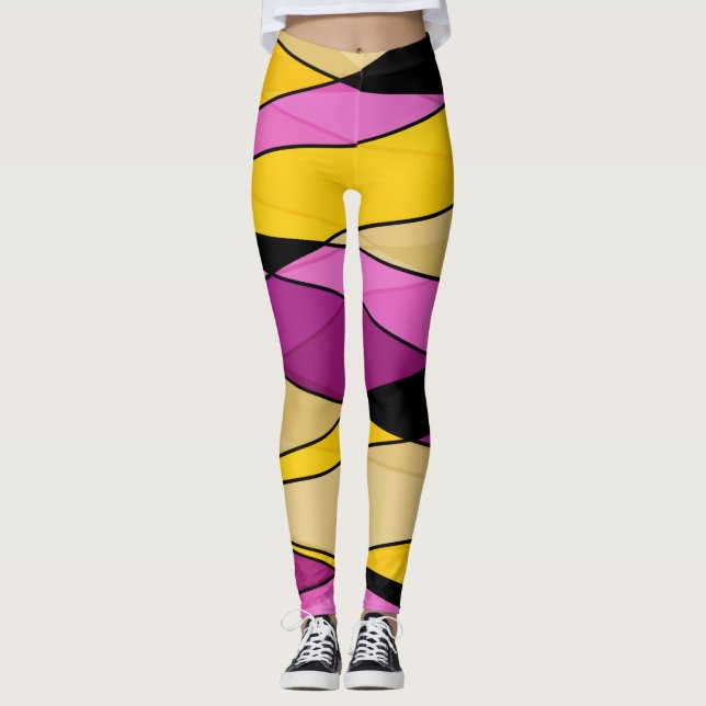 Leggings Resumen de formas geométricas modernas triángulos  (Anverso)