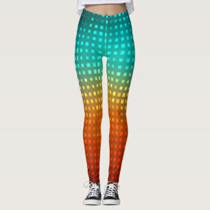 Leggings Resumen de fútbol multicolor, luces artísticas.