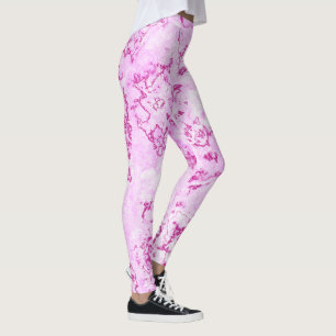 Leggings resumen de giro de mármol rosa