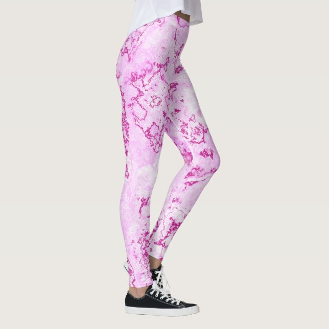 Leggings resumen de giro de mármol rosa (Derecha)