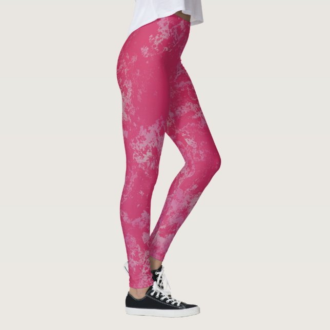 Leggings resumen de giro de mármol rosa (Derecha)