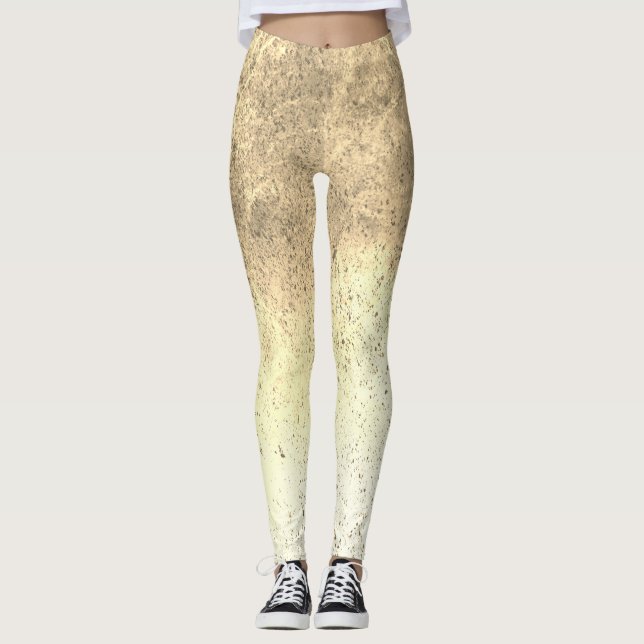 Leggings Resumen de Grunge enmascarado de Tan (Anverso)